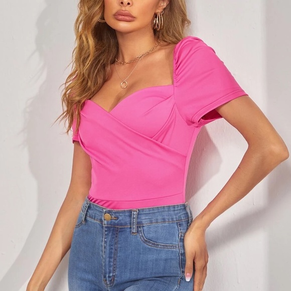 Sweetheart neck cap sleeve bodysuit - Picture 4 of 4